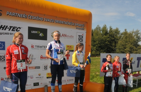 Orierntační běh, tři nelepší ženy na MS ve Vesci v roce 2011
